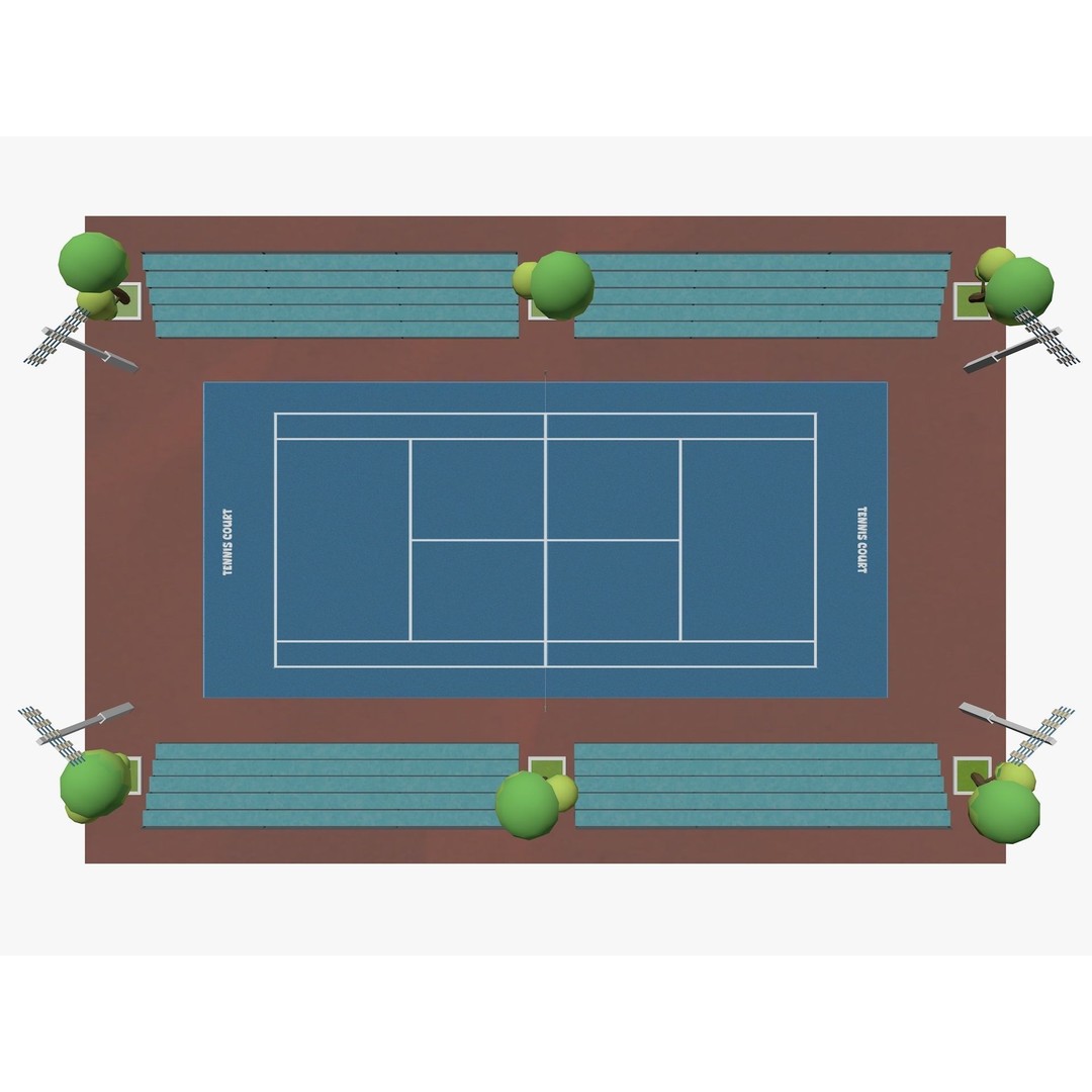 Cartoon Sport Buildings 3D Model – Low Poly Game Asset, FBX, OBJ, Blender - View 23