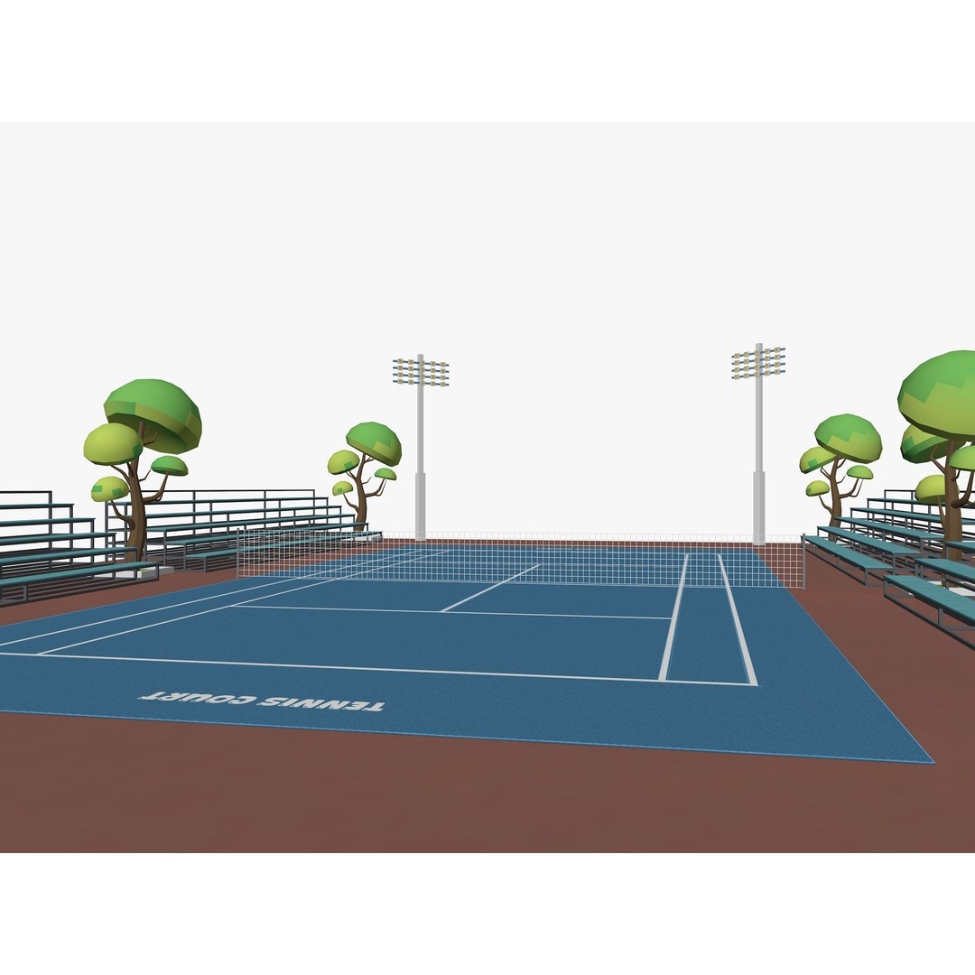 Cartoon Sport Buildings 3D Model – Low Poly Game Asset, FBX, OBJ, Blender - View 24