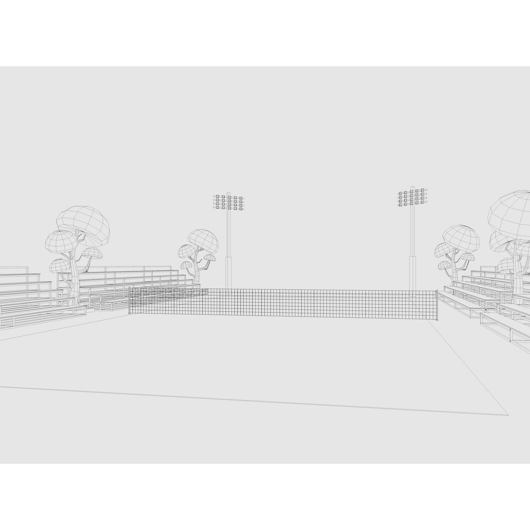 Cartoon Sport Buildings 3D Model – Low Poly Game Asset, FBX, OBJ, Blender - View 26