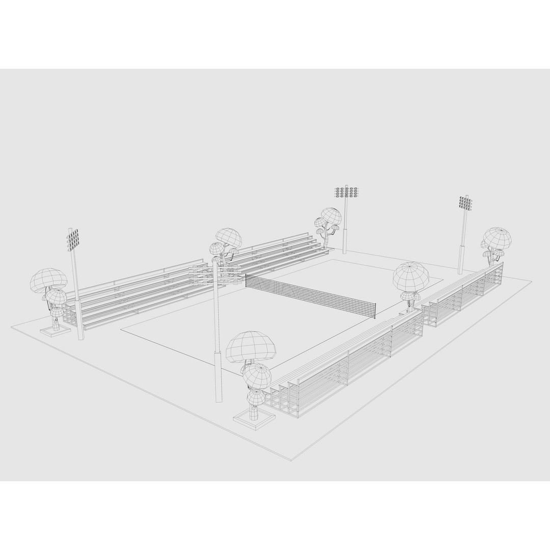 Cartoon Sport Buildings 3D Model – Low Poly Game Asset, FBX, OBJ, Blender - View 27