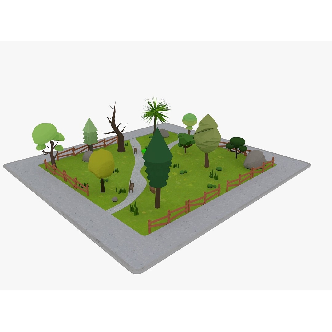 Cartoon Sport Buildings 3D Model – Low Poly Game Asset, FBX, OBJ, Blender - View 28