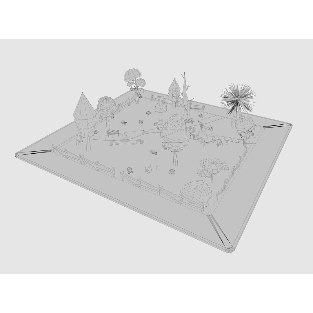 Cartoon Sport Buildings 3D Model – Low Poly Game Asset, FBX, OBJ, Blender - View 31