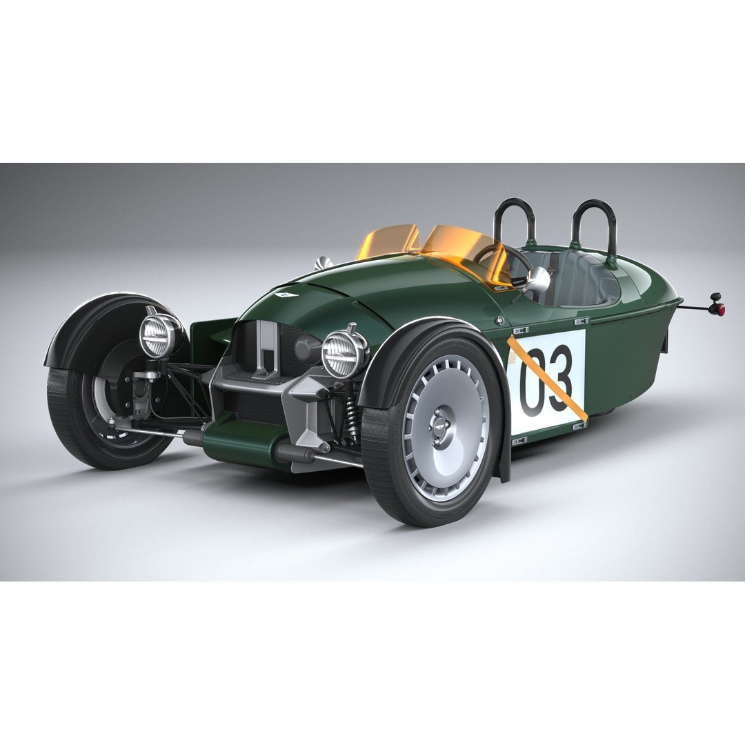 Morgan Super3 3D Model – High Poly Sport Car with Textures and Formats - View 3
