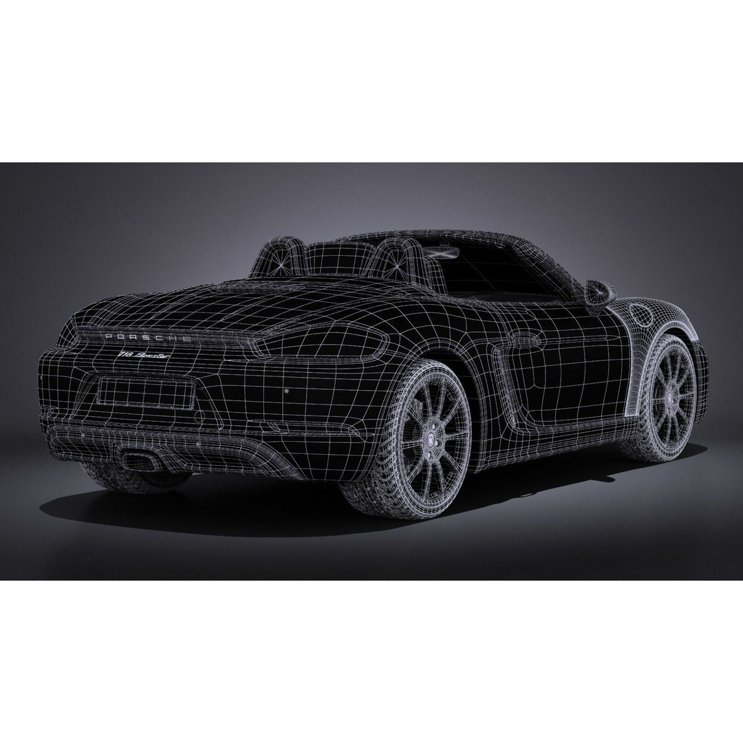 Porsche 718 Boxster 2017 3D Model – High Poly Car Asset, FBX, OBJ
