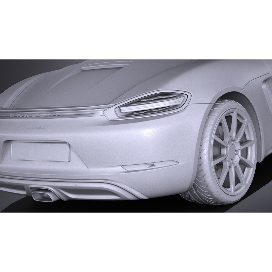 Porsche 718 Boxster 2017 3D Model – High Poly Car Asset, FBX, OBJ - View 19