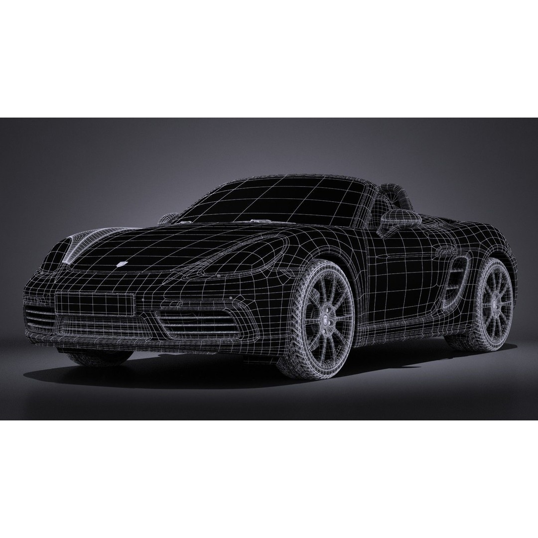 Porsche 718 Boxster 2017 3D Model – High Poly Car Asset, FBX, OBJ - View 24
