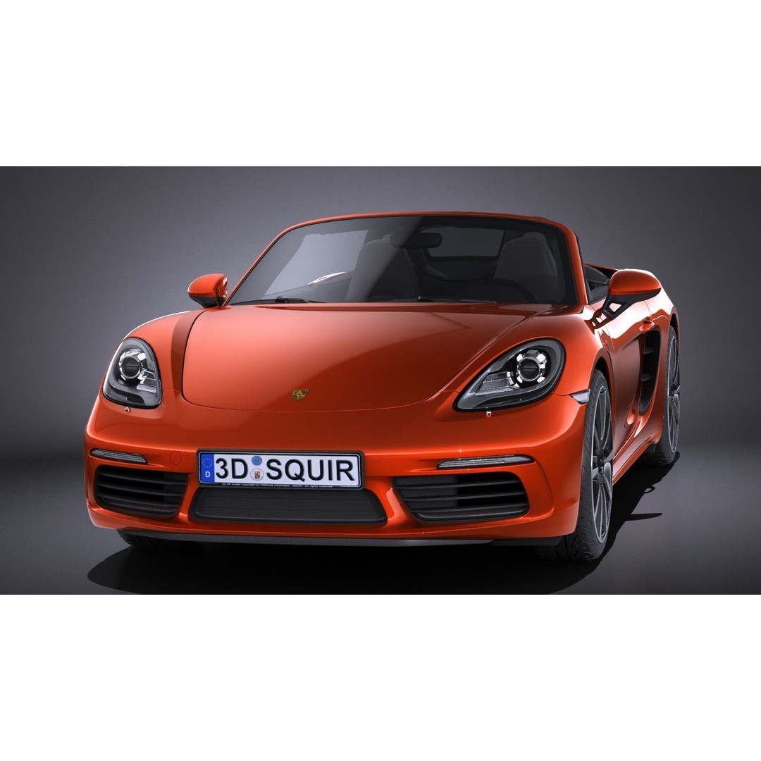 Porsche 718 Boxster 2017 3D Model – High Poly Car Asset, FBX, OBJ - View 3
