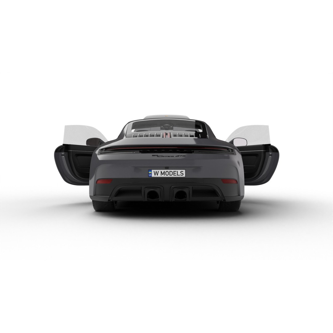 Porsche 911 Carrera GTS 2025 3D Model – High Poly Rigged Asset, FBX, OBJ - View 11