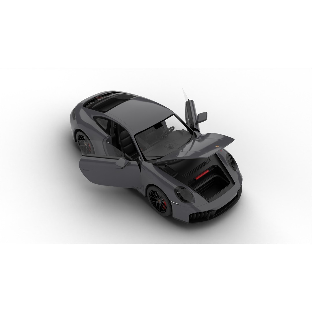 Porsche 911 Carrera GTS 2025 3D Model – High Poly Rigged Asset, FBX, OBJ - View 19