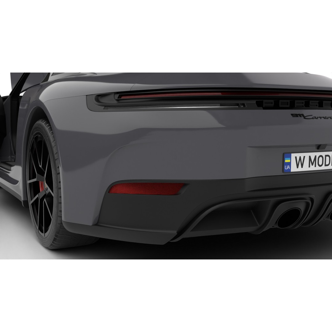 Porsche 911 Carrera GTS 2025 3D Model – High Poly Rigged Asset, FBX, OBJ - View 20