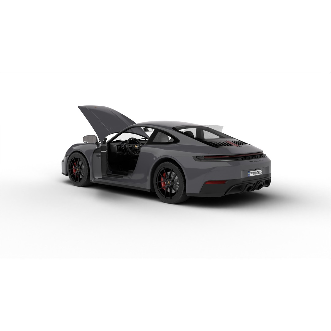 Porsche 911 Carrera GTS 2025 3D Model – High Poly Rigged Asset, FBX, OBJ - View 3