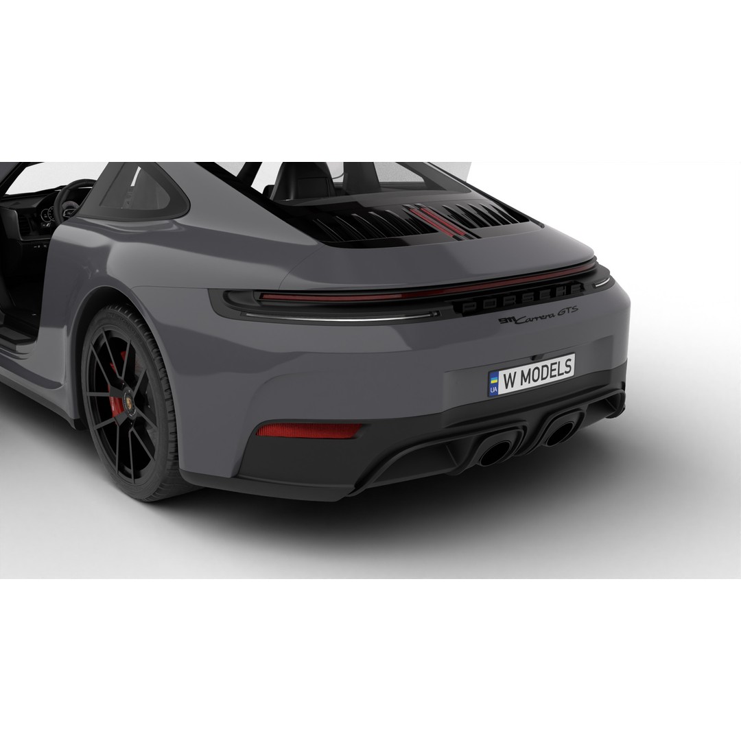 Porsche 911 Carrera GTS 2025 3D Model – High Poly Rigged Asset, FBX, OBJ - View 33