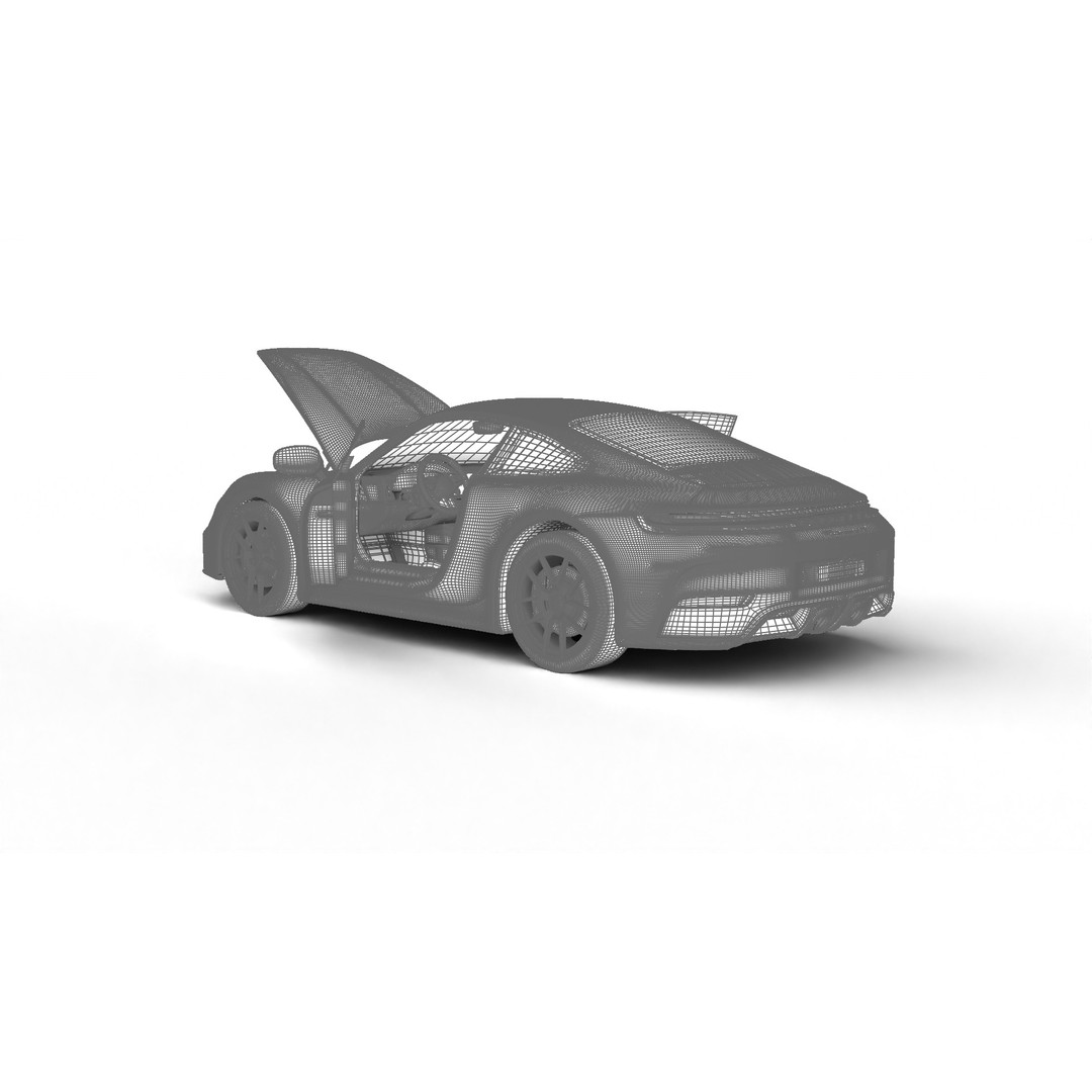 Porsche 911 Carrera GTS 2025 3D Model – High Poly Rigged Asset, FBX, OBJ - View 38