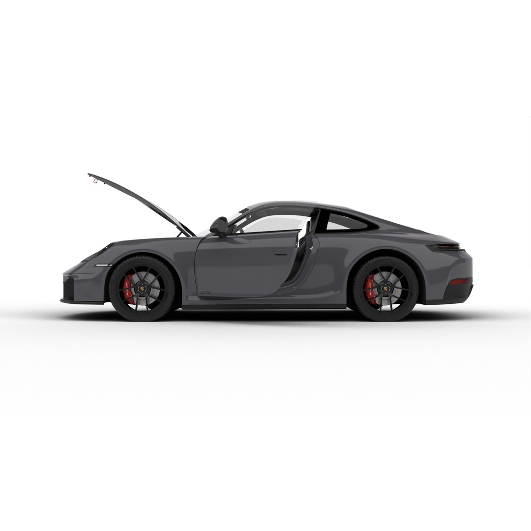 Porsche 911 Carrera GTS 2025 3D Model – High Poly Rigged Asset, FBX, OBJ - View 4