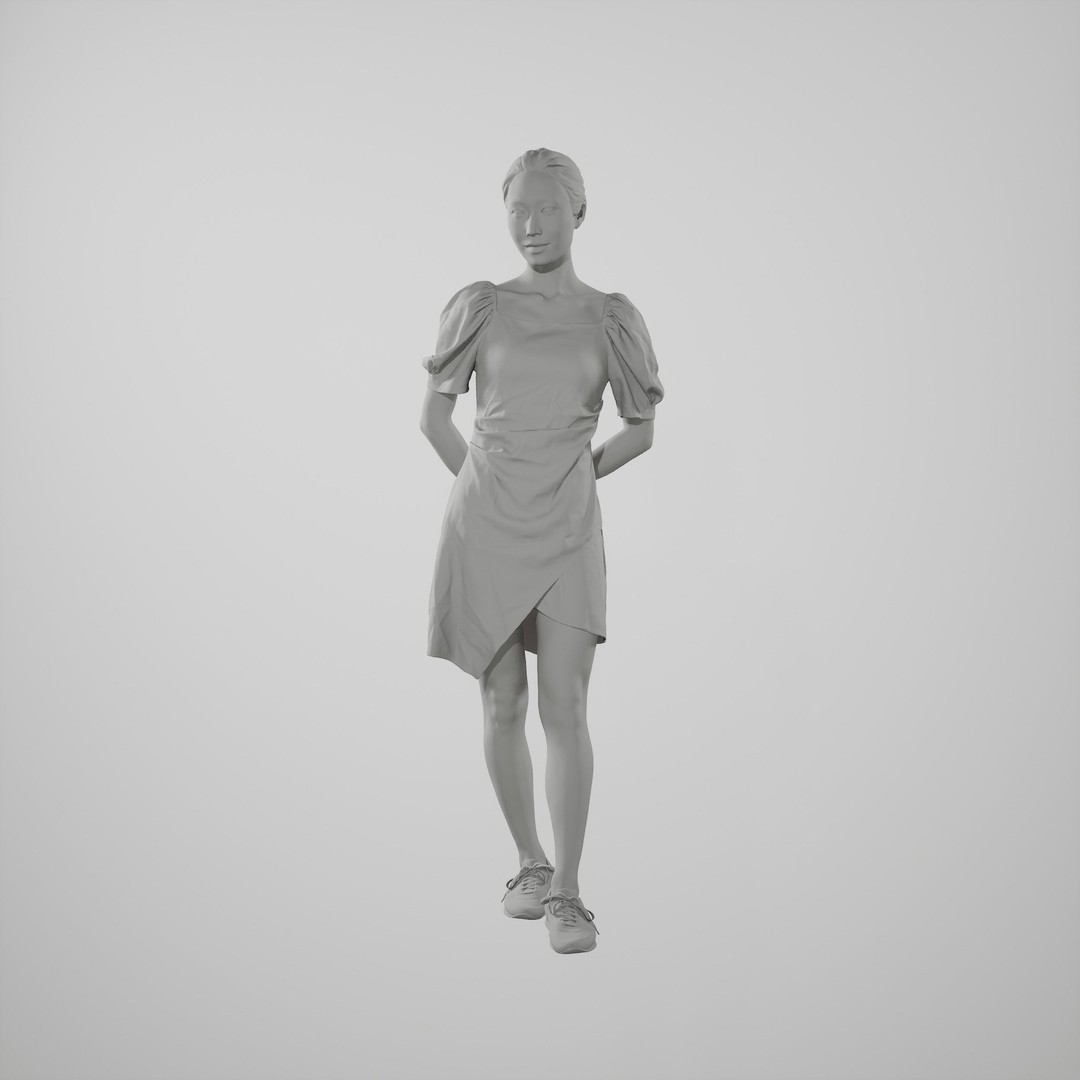 Asian Woman 3D Model – Scanned High Poly Character, FBX PBR Textures