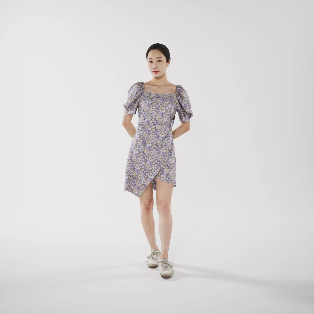 Asian Woman 3D Model – Scanned High Poly Character, FBX PBR Textures - View 2