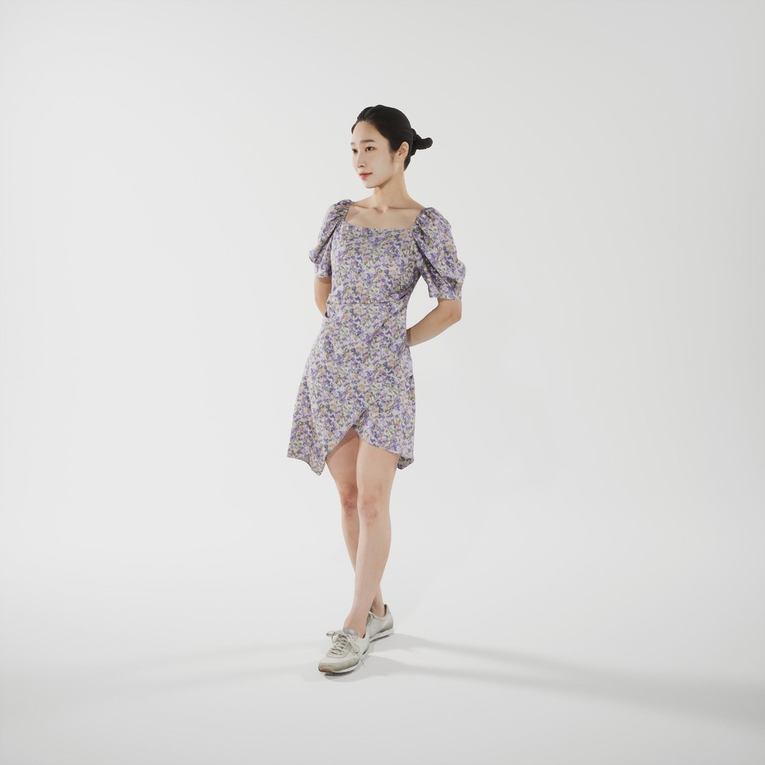 Asian Woman 3D Model – Scanned High Poly Character, FBX PBR Textures - View 3