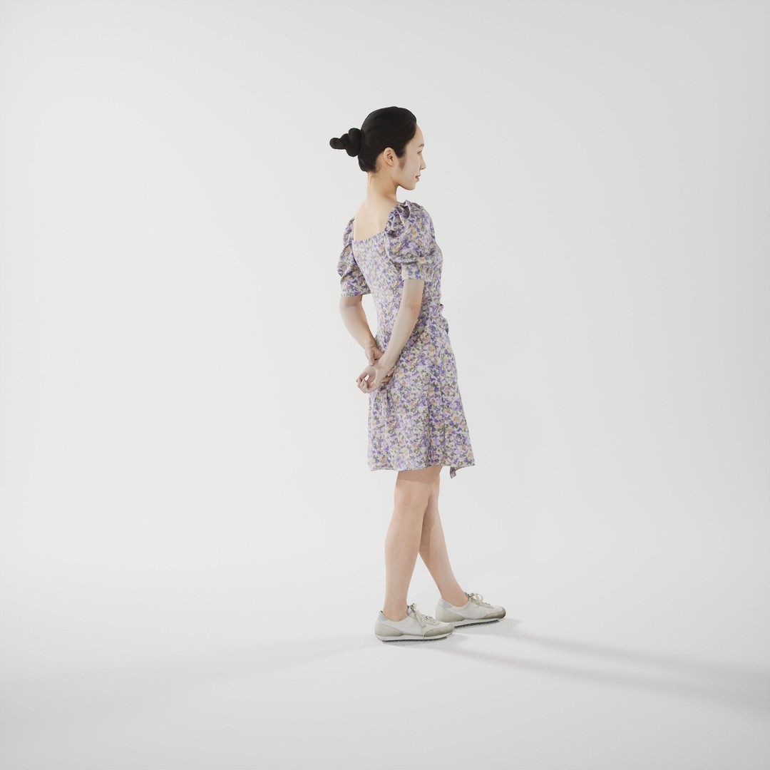 Asian Woman 3D Model – Scanned High Poly Character, FBX PBR Textures - View 5