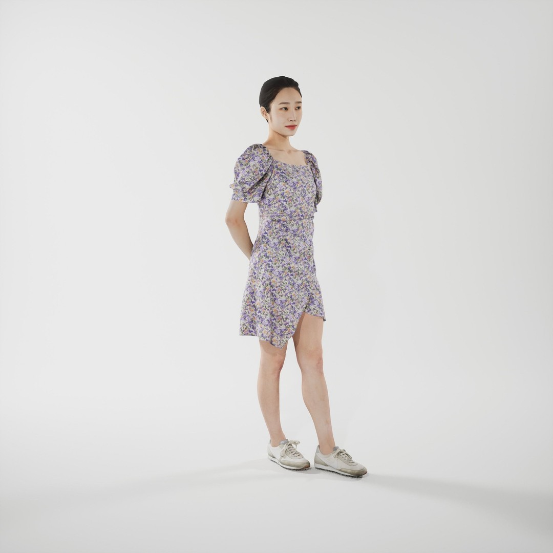 Asian Woman 3D Model – Scanned High Poly Character, FBX PBR Textures - View 6