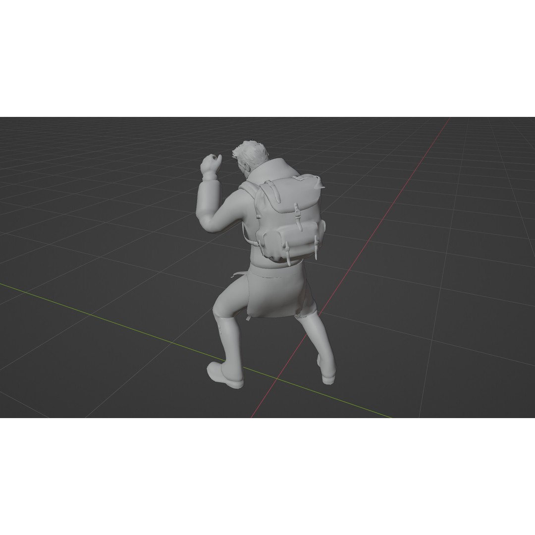 Stylized Male Explorer 3D Model – Rigged Base Character, FBX, Blender