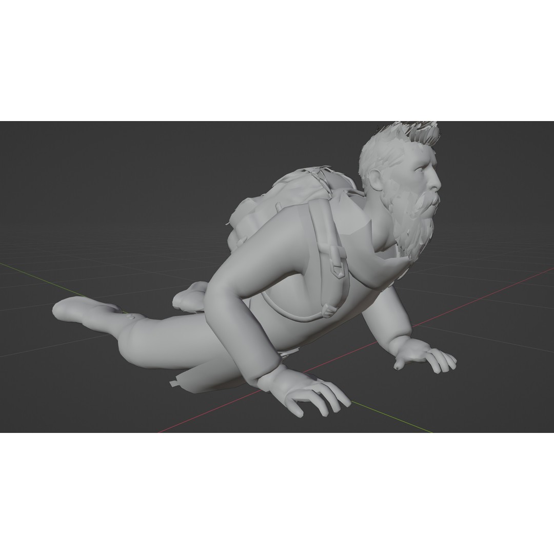 Stylized Male Explorer 3D Model – Rigged Base Character, FBX, Blender - View 10