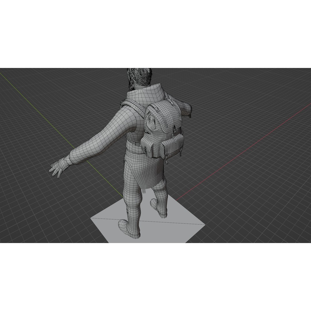 Stylized Male Explorer 3D Model – Rigged Base Character, FBX, Blender - View 12