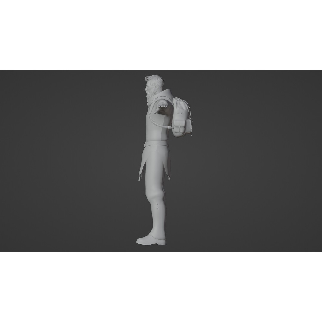Stylized Male Explorer 3D Model – Rigged Base Character, FBX, Blender - View 15