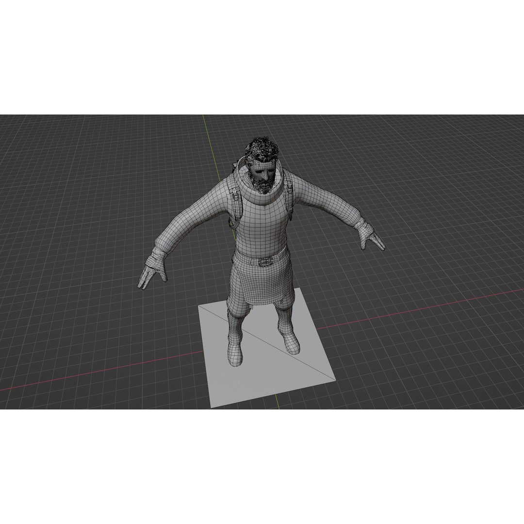 Stylized Male Explorer 3D Model – Rigged Base Character, FBX, Blender - View 5