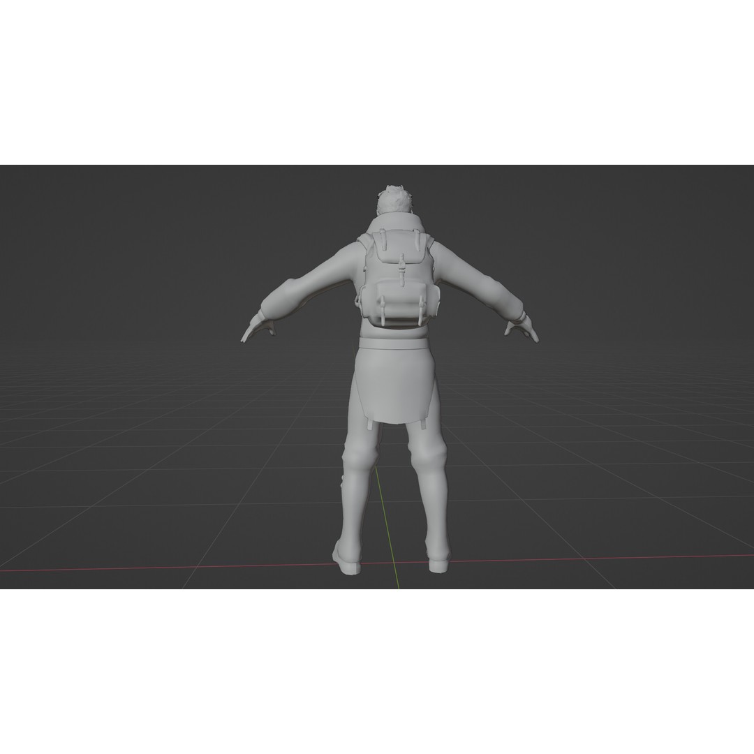 Stylized Male Explorer 3D Model – Rigged Base Character, FBX, Blender - View 7