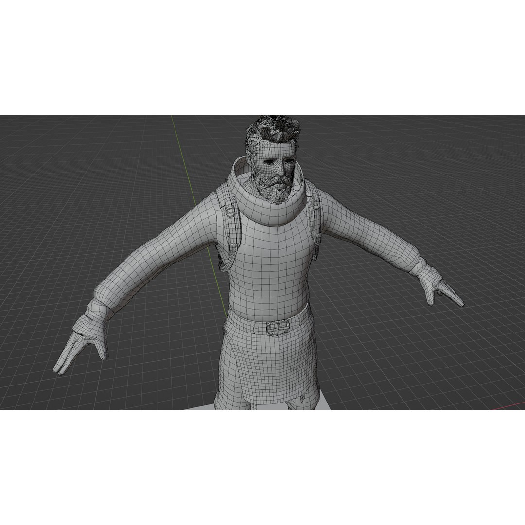 Stylized Male Explorer 3D Model – Rigged Base Character, FBX, Blender - View 8