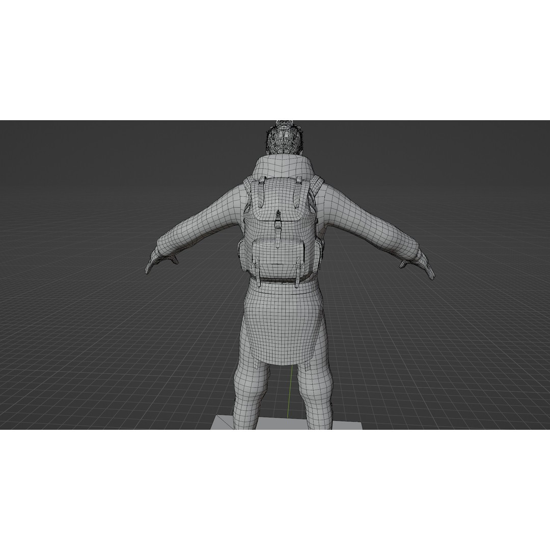 Stylized Male Explorer 3D Model – Rigged Base Character, FBX, Blender - View 9