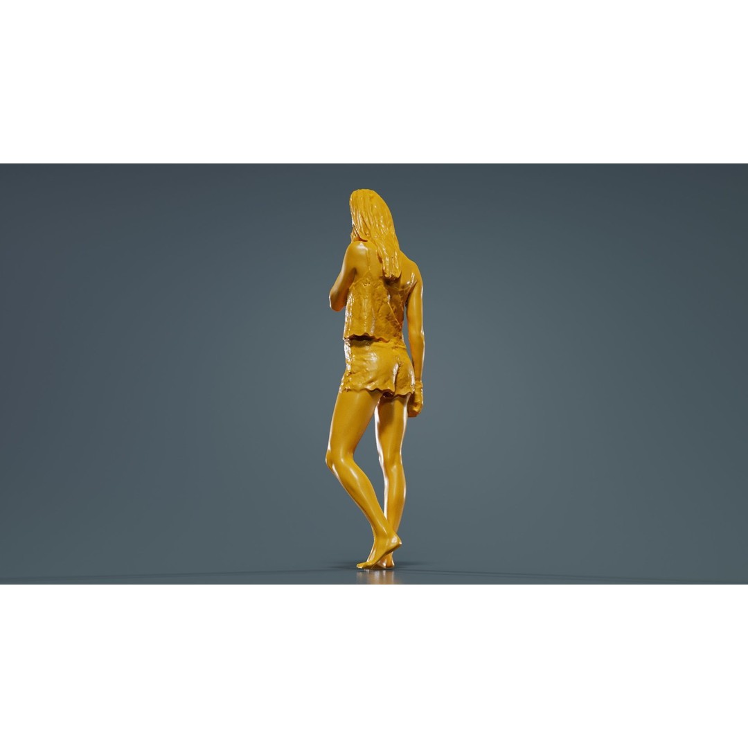 Woman in White Lingerie 3D Model – Low Poly Character for Blender - View 15