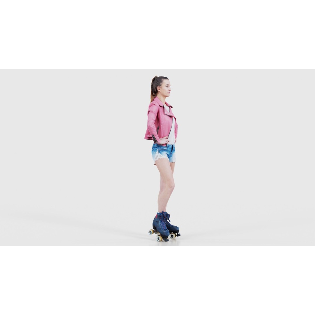 Roller Skate Woman 3D Model – Low Poly Character with PBR Textures - View 20
