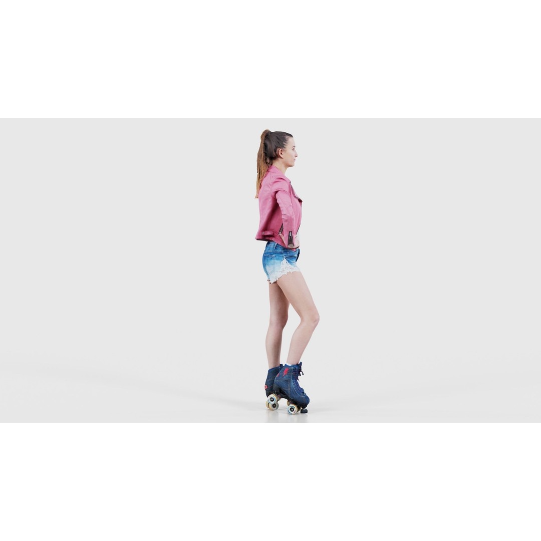 Roller Skate Woman 3D Model – Low Poly Character with PBR Textures - View 21