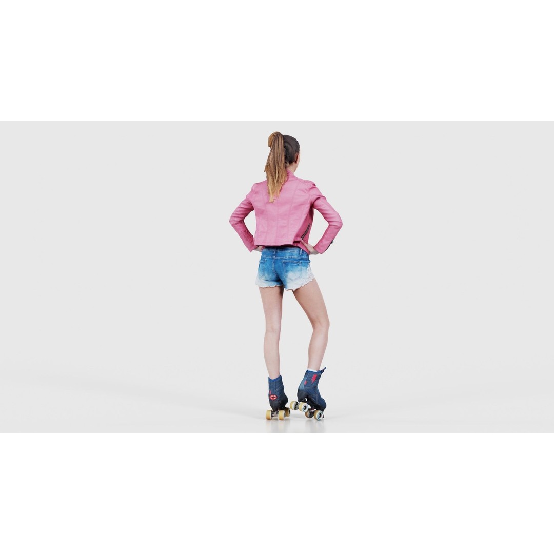 Roller Skate Woman 3D Model – Low Poly Character with PBR Textures - View 23