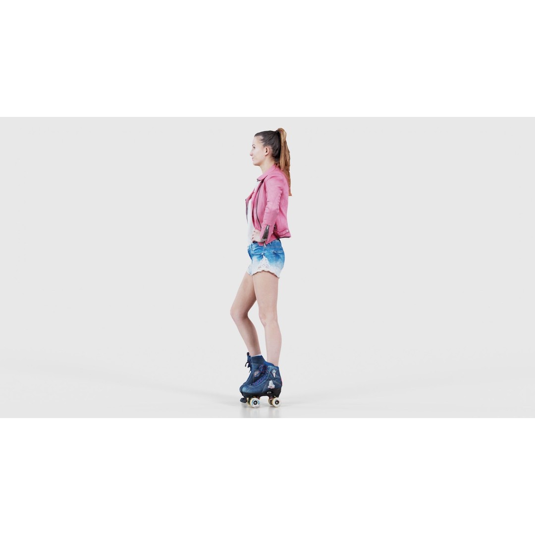 Roller Skate Woman 3D Model – Low Poly Character with PBR Textures - View 27