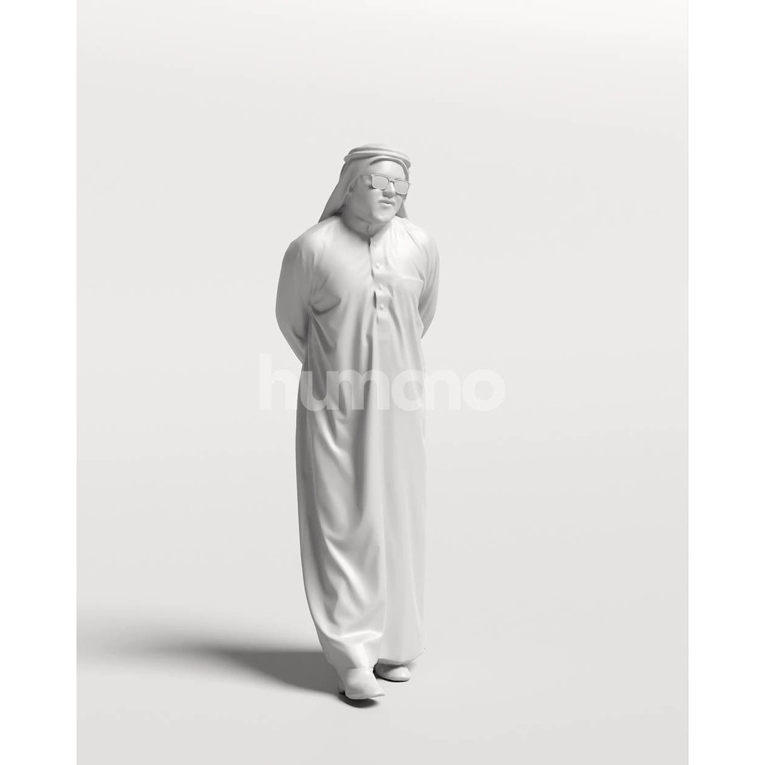 Arab Man in Thobe 3D Model – Realistic PBR Character, FBX, Blender