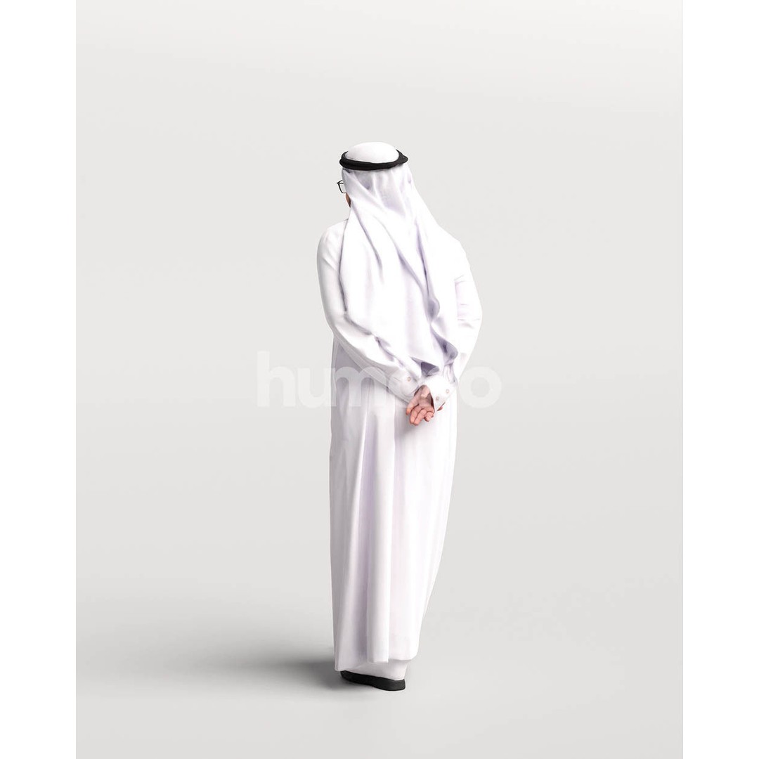 Arab Man in Thobe 3D Model – Realistic PBR Character, FBX, Blender - View 6