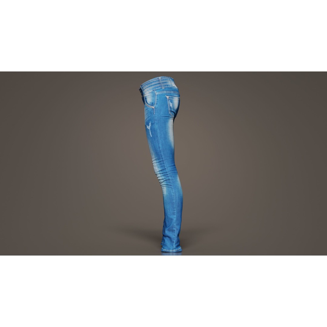 Spotted Jeans 3D Model – Low Poly Photogrammetry Asset, FBX - View 10
