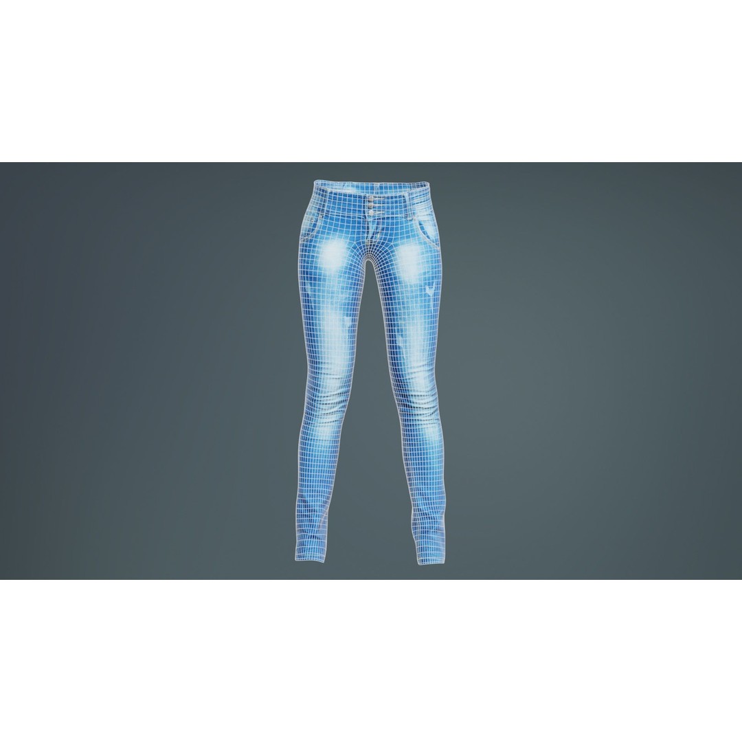 Spotted Jeans 3D Model – Low Poly Photogrammetry Asset, FBX - View 11