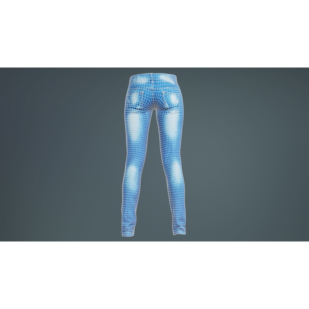 Spotted Jeans 3D Model – Low Poly Photogrammetry Asset, FBX - View 12