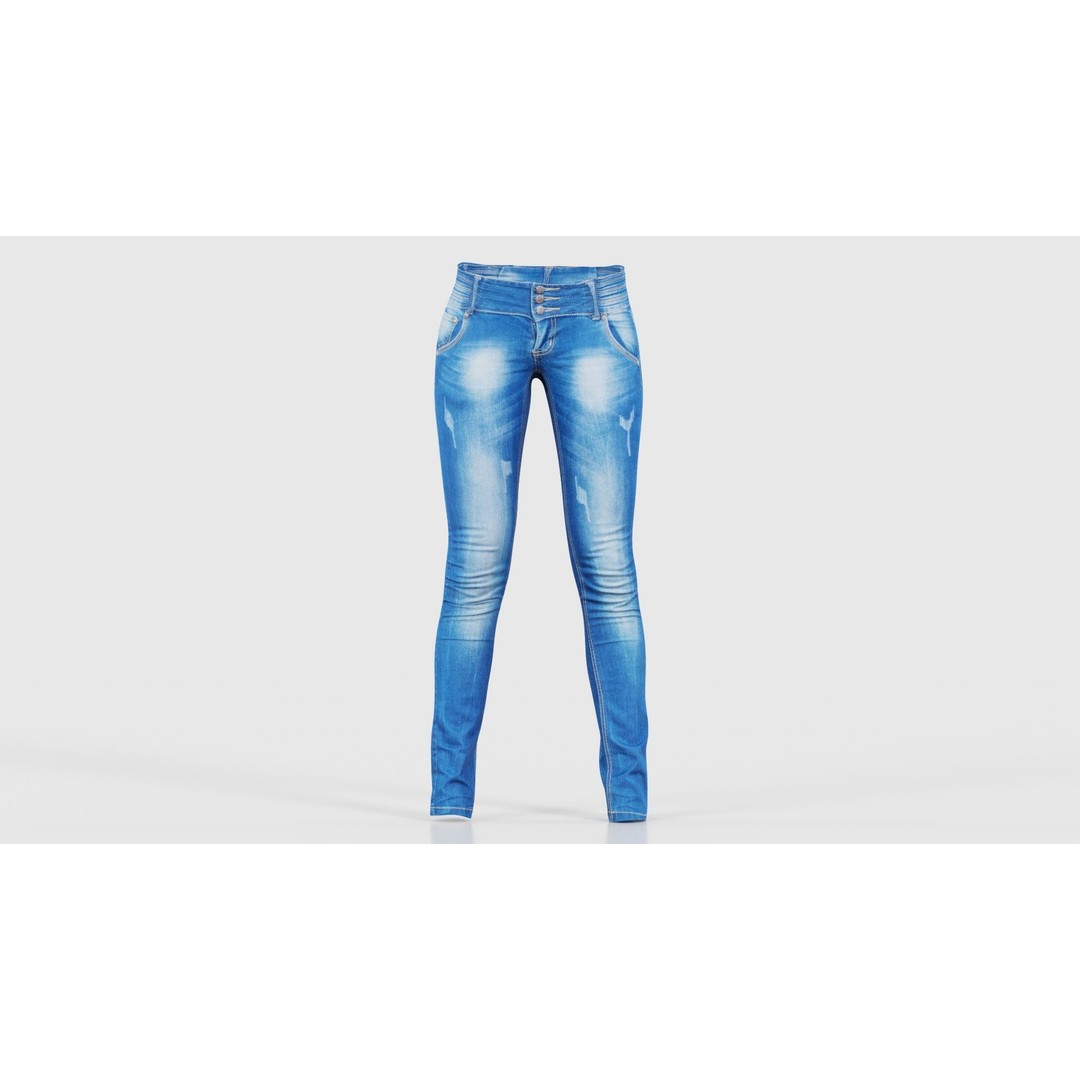 Spotted Jeans 3D Model – Low Poly Photogrammetry Asset, FBX - View 17
