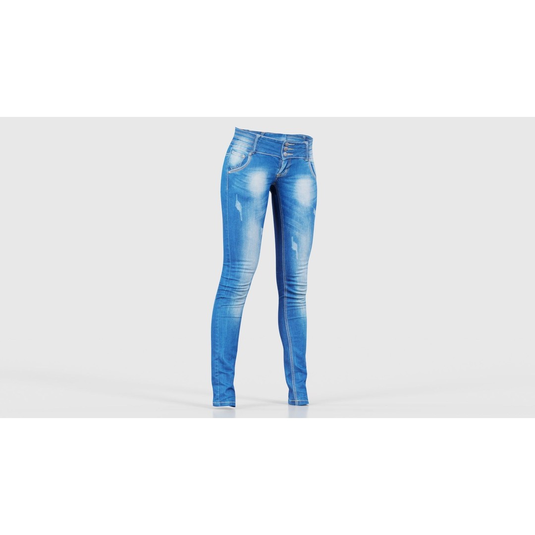 Spotted Jeans 3D Model – Low Poly Photogrammetry Asset, FBX - View 18