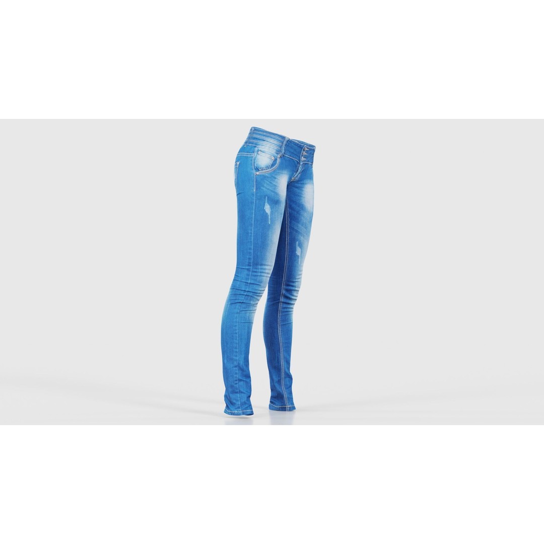 Spotted Jeans 3D Model – Low Poly Photogrammetry Asset, FBX - View 19