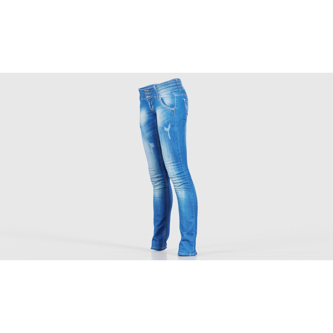 Spotted Jeans 3D Model – Low Poly Photogrammetry Asset, FBX - View 27