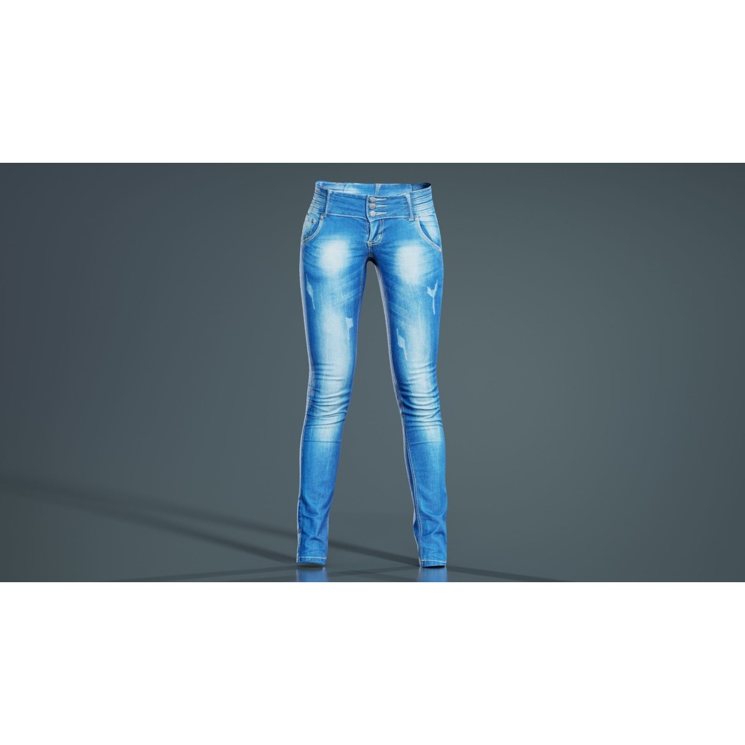Spotted Jeans 3D Model – Low Poly Photogrammetry Asset, FBX - View 6