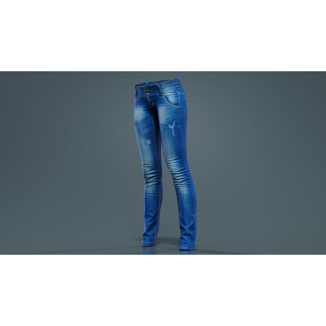 Spotted Jeans 3D Model – Low Poly Photogrammetry Asset, FBX - View 9