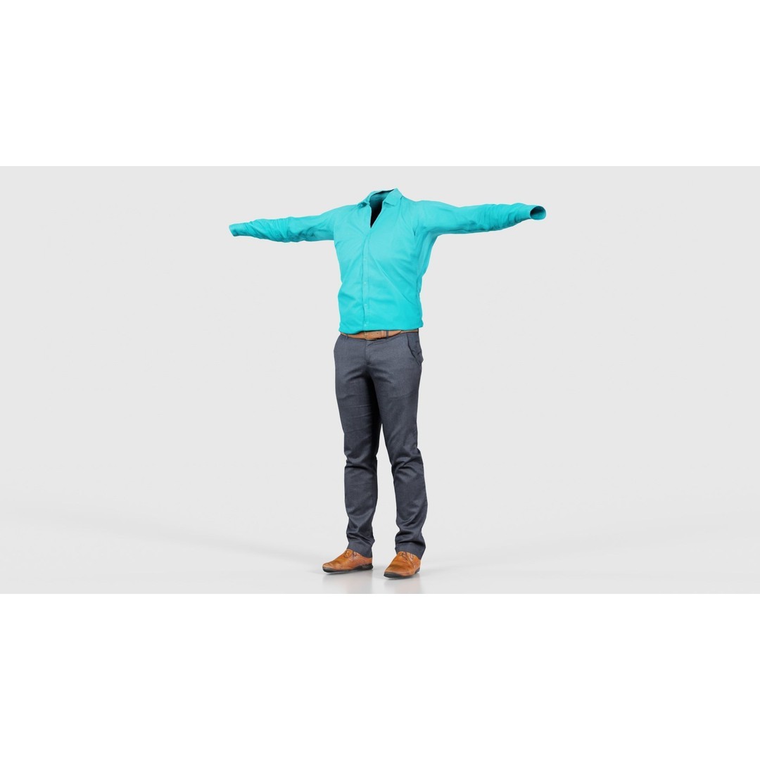 Business Costume 3D Model – Low Poly Character with PBR Textures, FBX