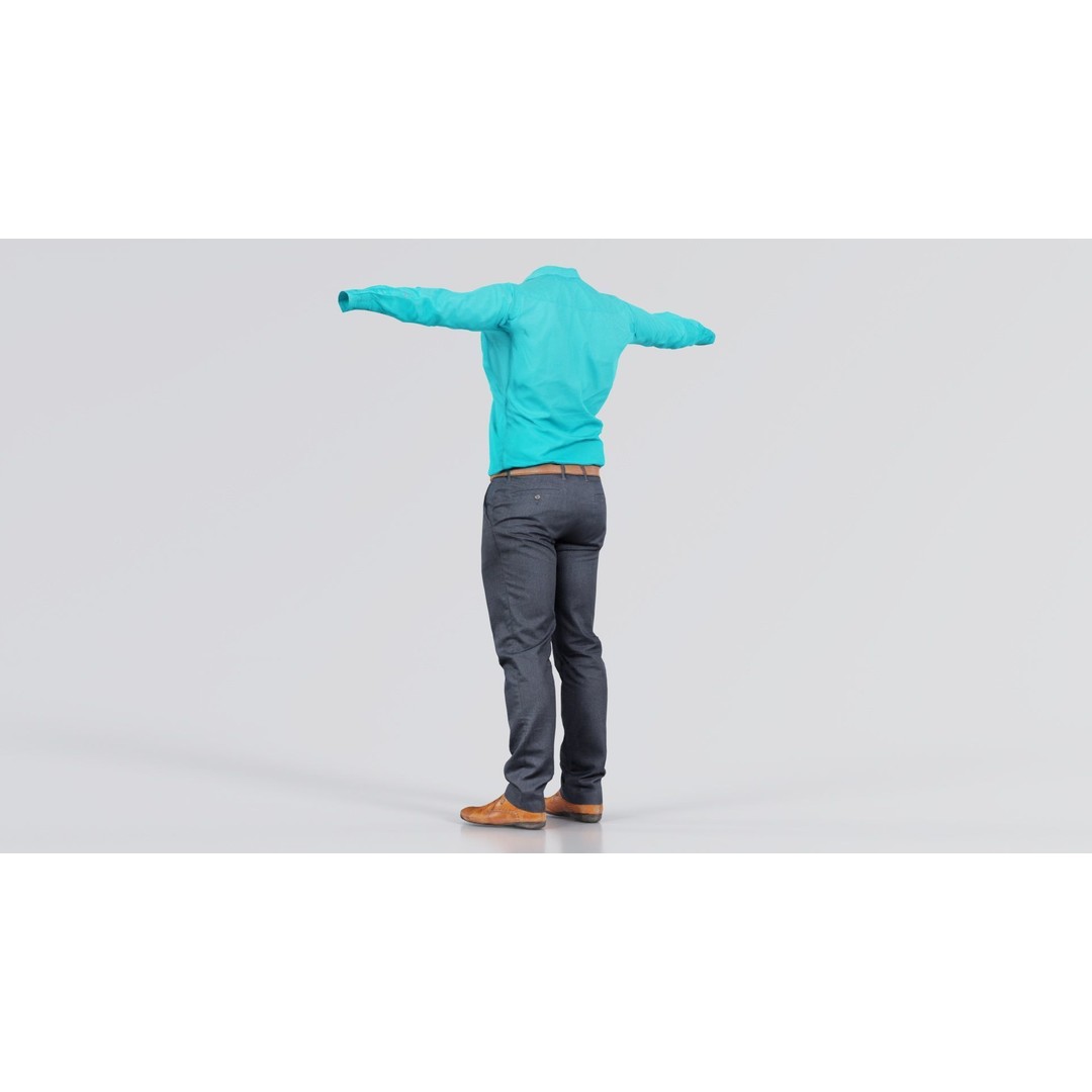 Business Costume 3D Model – Low Poly Character with PBR Textures, FBX - View 10