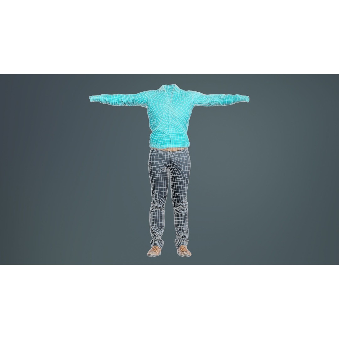 Business Costume 3D Model – Low Poly Character with PBR Textures, FBX - View 11